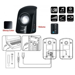 Boxe Genius SP-U115 2.0, 1.5W, USB, negru