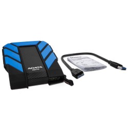 HDD extern ADATA, 2TB, HD710 Pro, 2.5", USB 3.1, plastic si silicon, rezistent la socuri, albastru