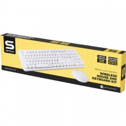 Kit wireless tastatura + mouse Serioux Retro, alb