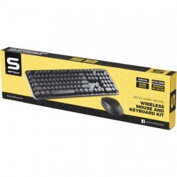 Kit tastatura Retro + mouse Serioux wireless negru
