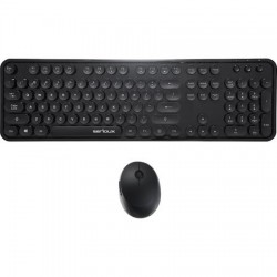 Kit tastatura Retro + mouse Serioux wireless negru