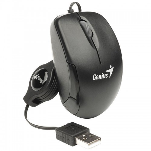 Mouse Optic Genius MicroTraveler V2, 1200 DPI, cablu retractabil, USB, Negru Mouse Optic Genius MicroTraveler V2, 1200 DPI, cablu retractabil, USB, Negru