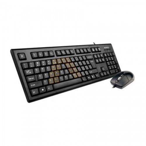 Kit Tastatura + Mouse A4Tech KRS-8572, Negru, USB Kit Tastatura + Mouse A4Tech KRS-8572, Negru, USB